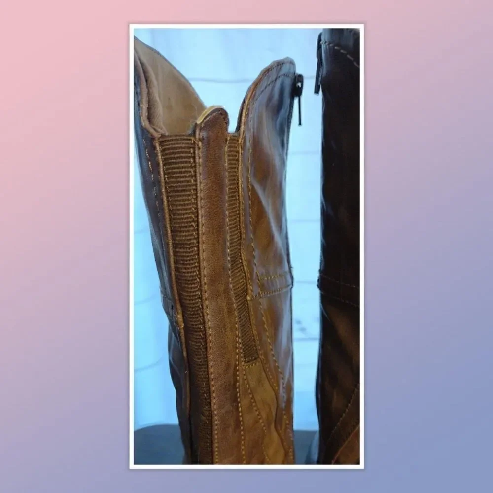 Bear Traps Alysha Vegan Fashion Boots Womens 6M Brown Faux Leather Knee High